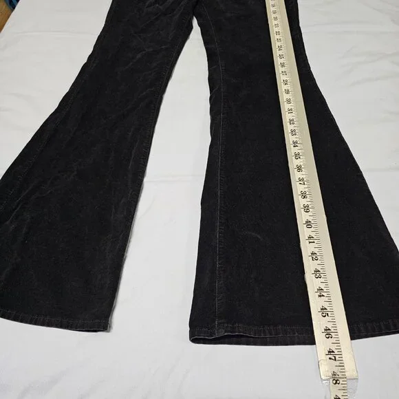 Free People Jayde Seamed Corduroy Flare Pants Size 31 Black - Picture 15 of 16